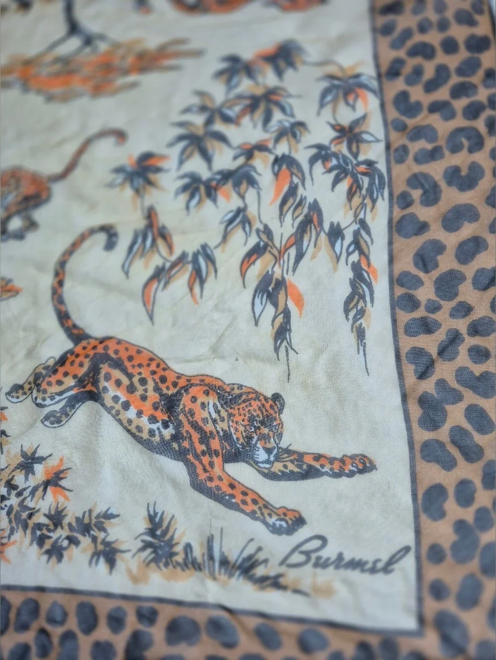 1960s-1970s.Vintage Boho Y2K Burmel Square Sheer Silk-Rayon Blend Scarf 23